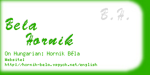 bela hornik business card